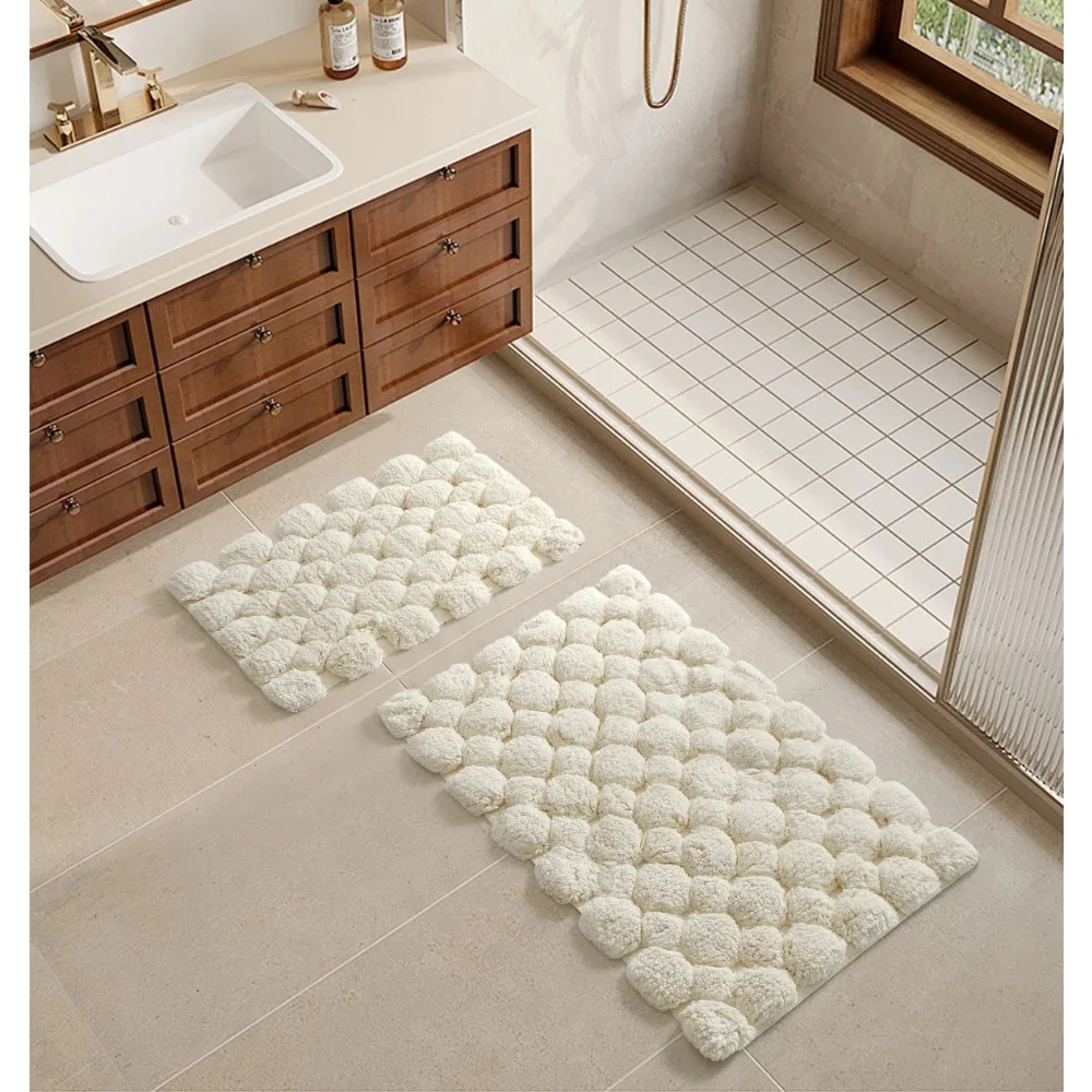 Bamboo Bath Mat - Conjunto de tapete de banho de