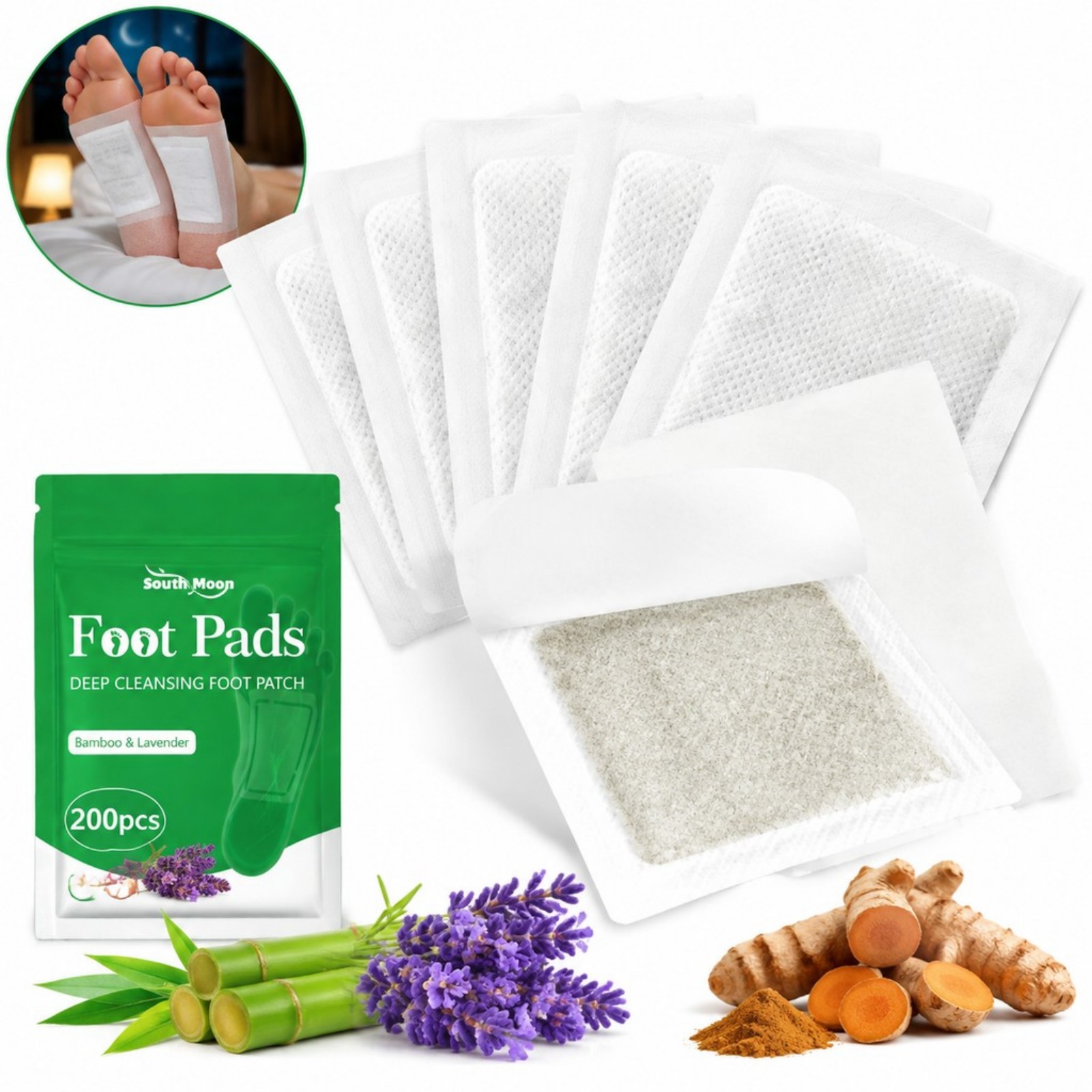 Detox Foot Patch - 12/36/60/120 unidades de Adesivos de Cúrcuma