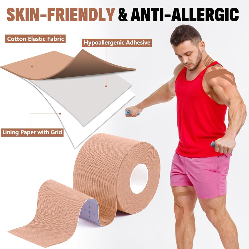 Fita de cinesiologia de 5 rolo - Sports Taping Precut avaliação e preço